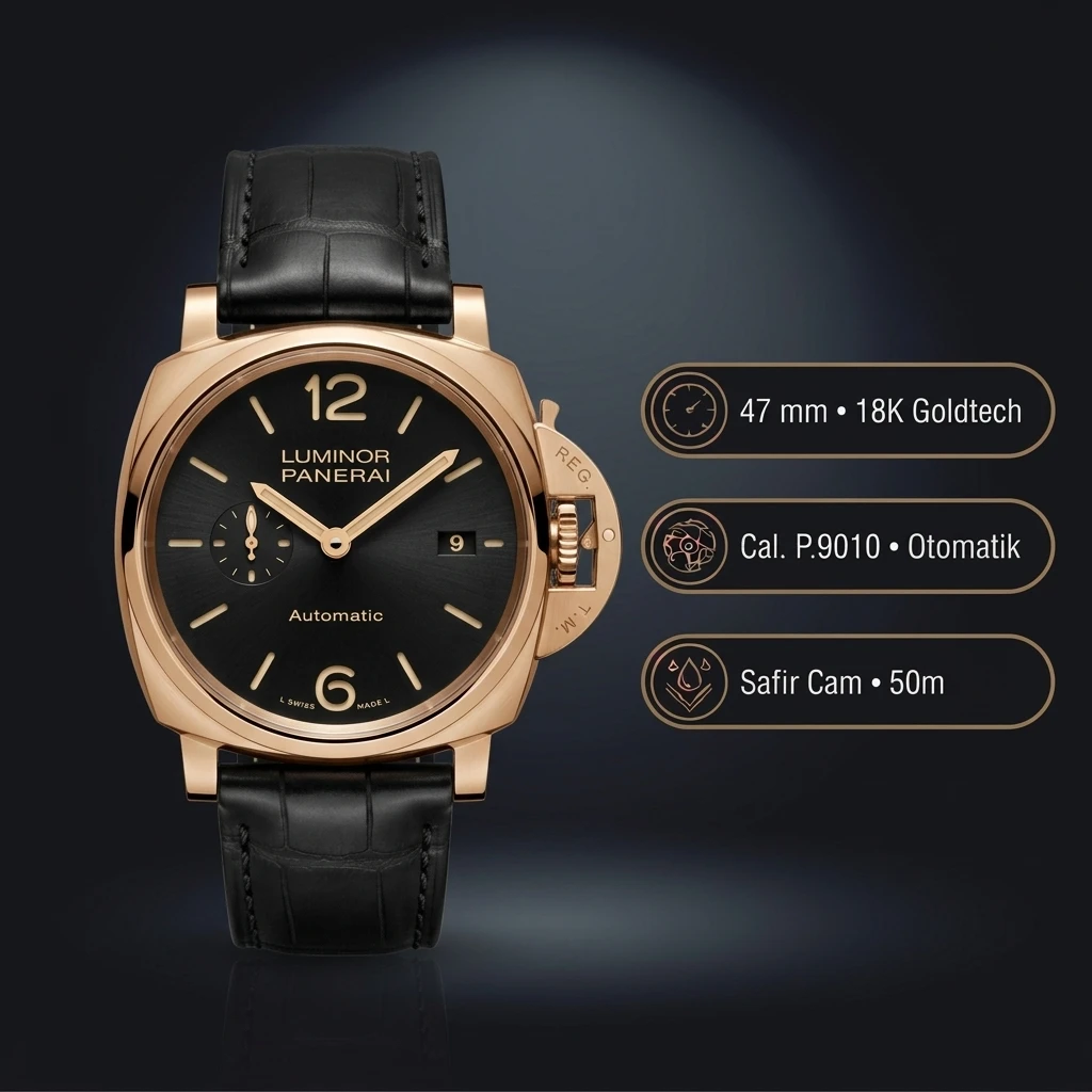 Panerai 47 mm PAM01074 Luminor Marina Bronzo Kahverengi Kadran Super Clone ETA Saat