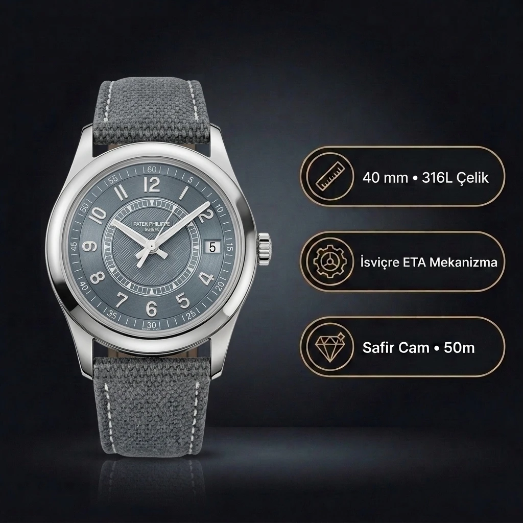 Patek Philippe 6007 40 mm 001 Calatrava Automatic Super Clone ETA Saat