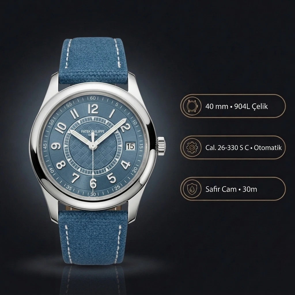 Patek Philippe Aquanaut Yeşil Kadran Mavi Suet Kordon 40 mm Super Clone ETA Saat
