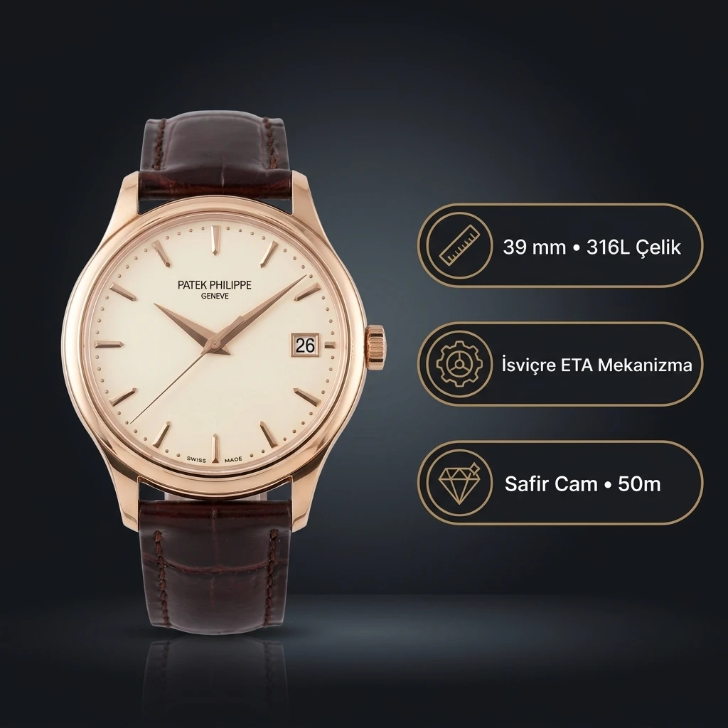 Patek Philippe Calatrava 5227 39 mm Automatic Super Clone ETA Saat