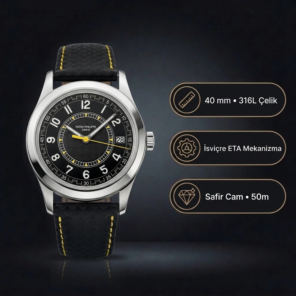 Patek Philippe Calatrava 6007 40 mm 001 Sari Super Clone ETA Saat