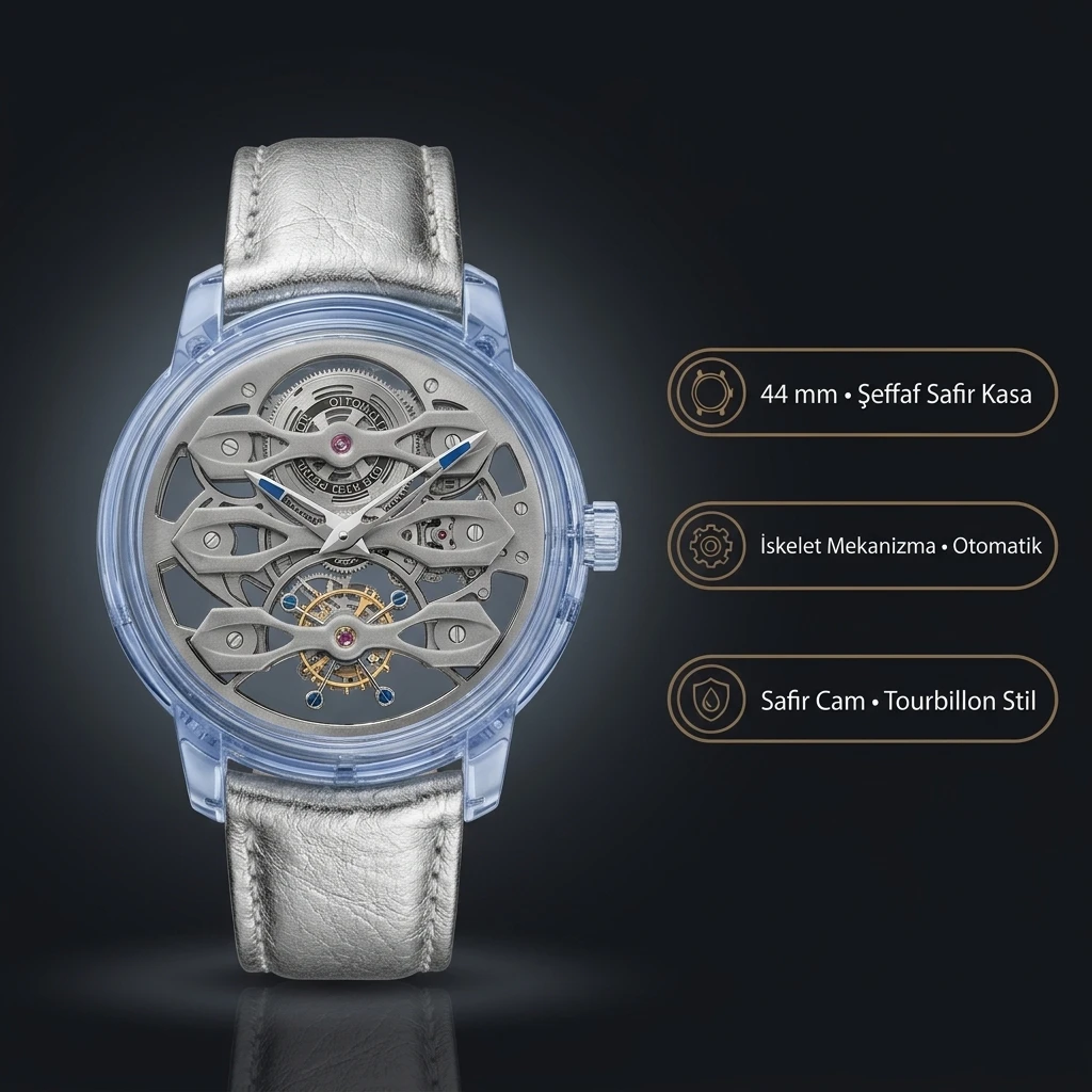 Patek Philippe Grand Complications Tourbillon Skeleton Şeffaf 40 mm Super Clone ETA Saat