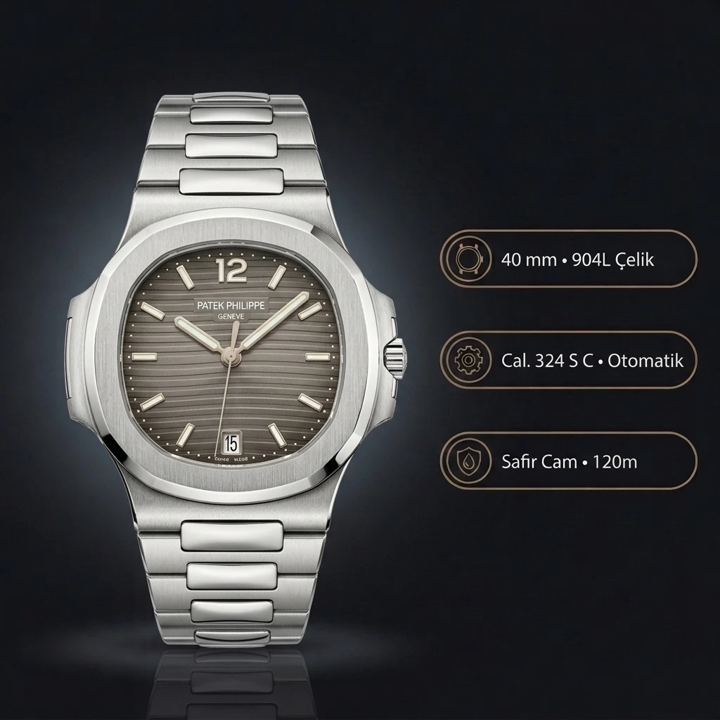 Patek Philippe Nautilus 5711 Gri Kadran Çelik 40 mm Super Clone ETA Saat