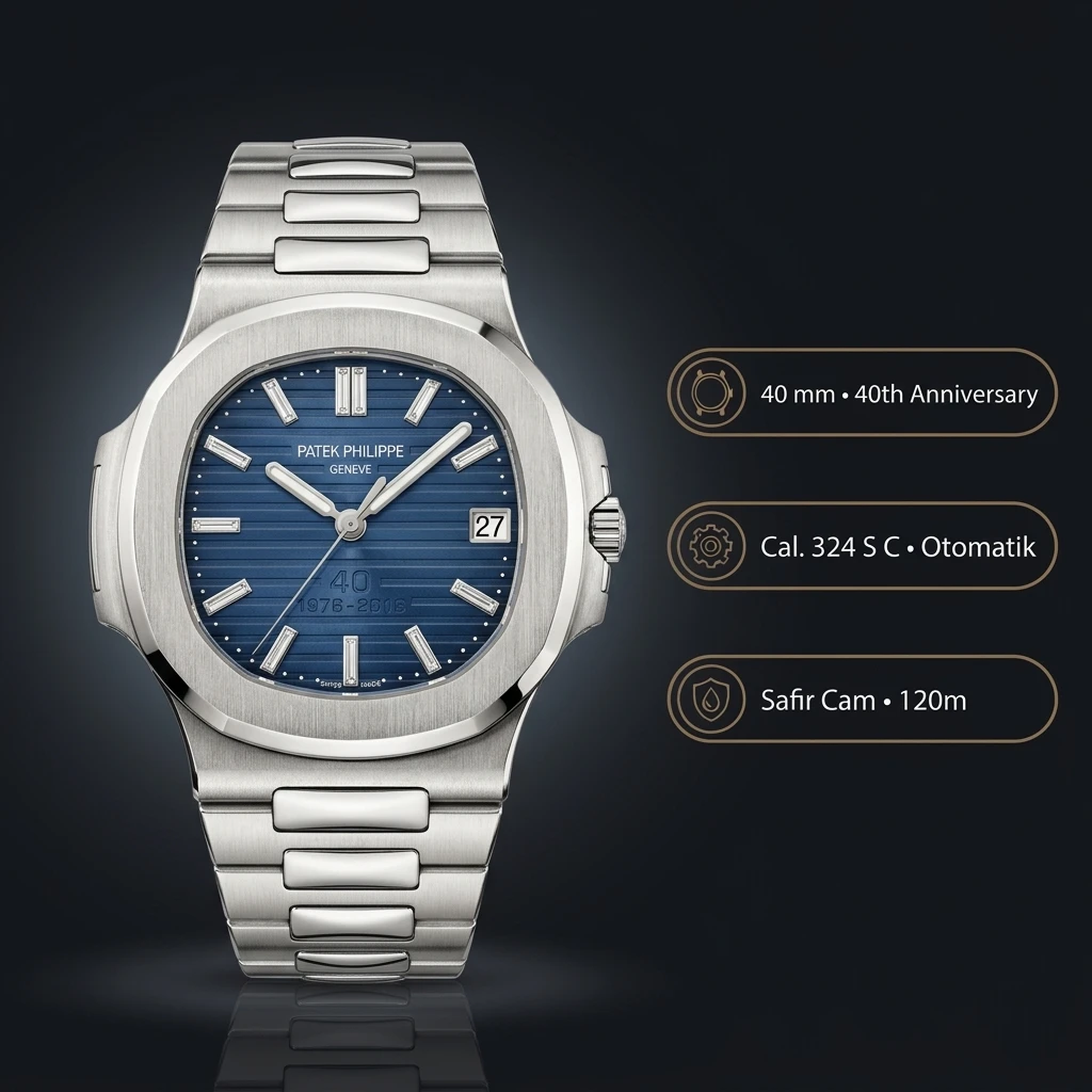 Patek Philippe Nautilus 5711 Yil Özel Mavi Kadran Çelik Parlak 40 mm Super Clone ETA Saat