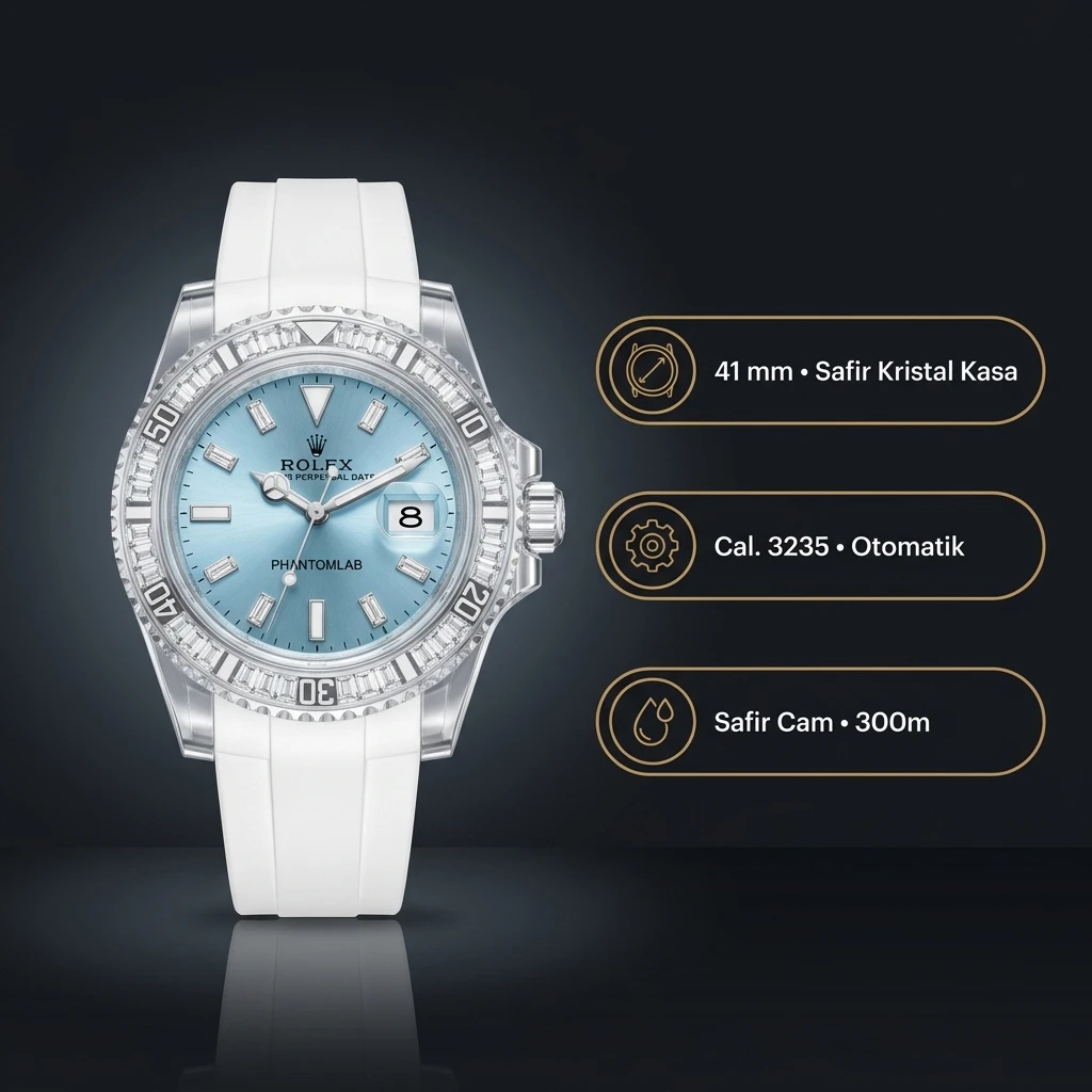 Rolex Baget Buz Mavi Super Clone ETA Saat