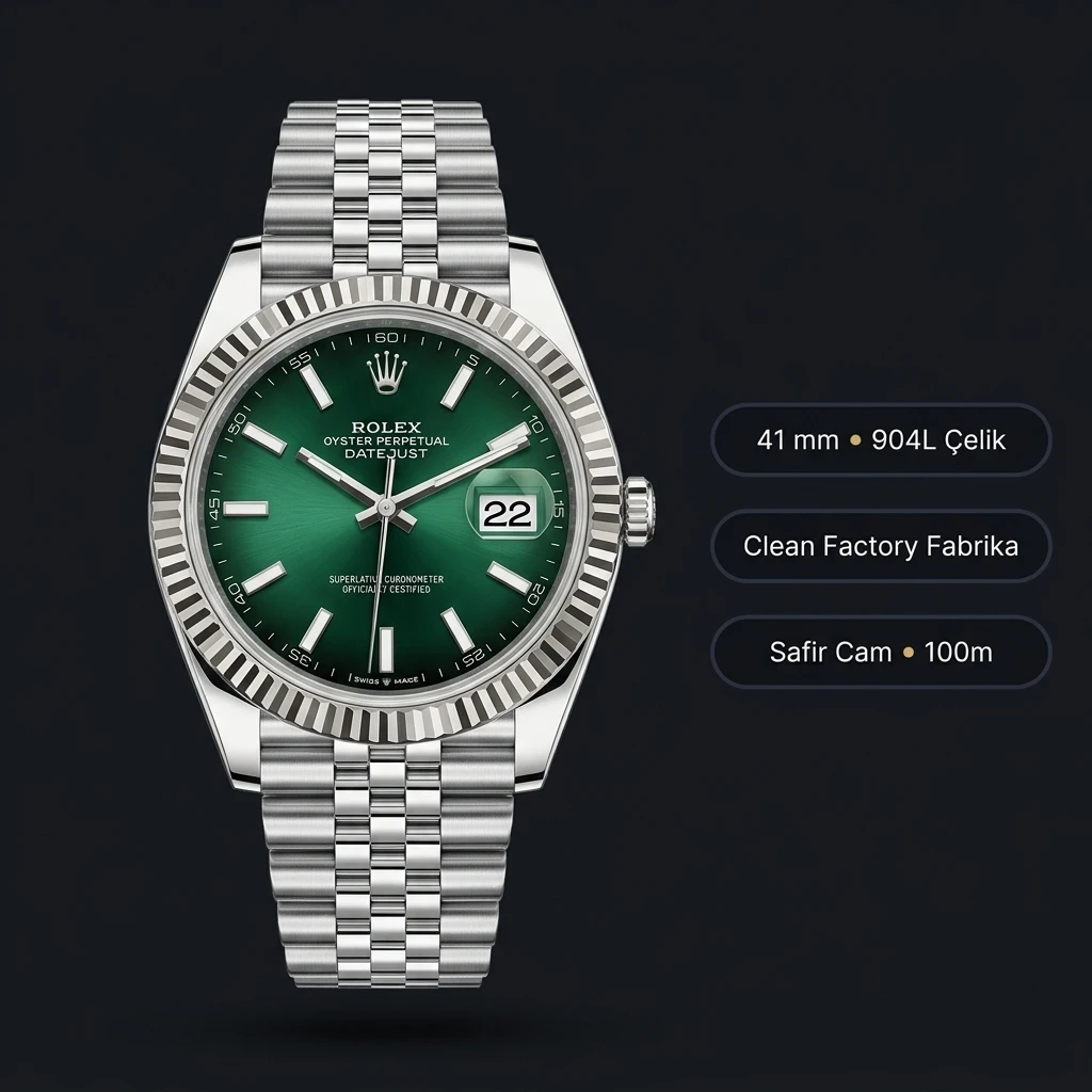 Rolex Datejust 41 mm 126334 Jubilee Green Ombre Dial Super Clone ETA Saat