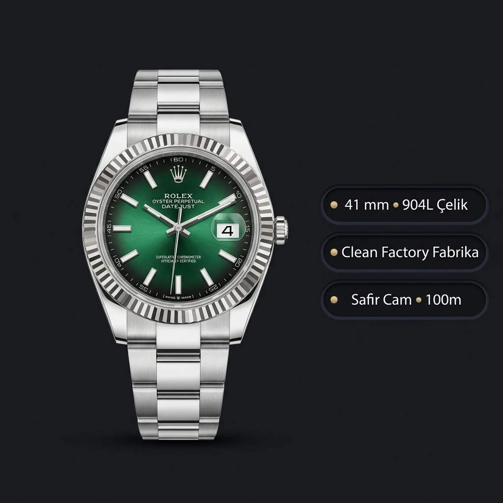 Rolex Datejust 126334 Ombre Green Dial Oyster Super Clone ETA Saat