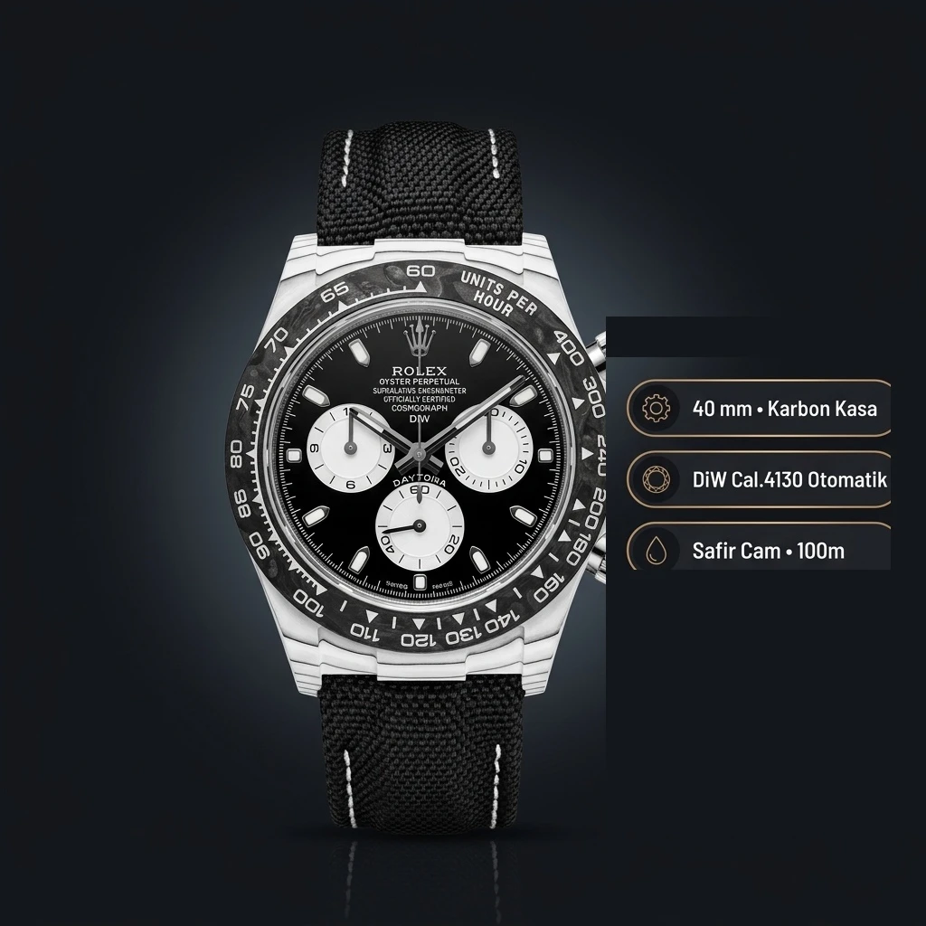 Rolex Daytona 116500LN Beyaz 4130 Cosmograph Super Clone ETA Saat