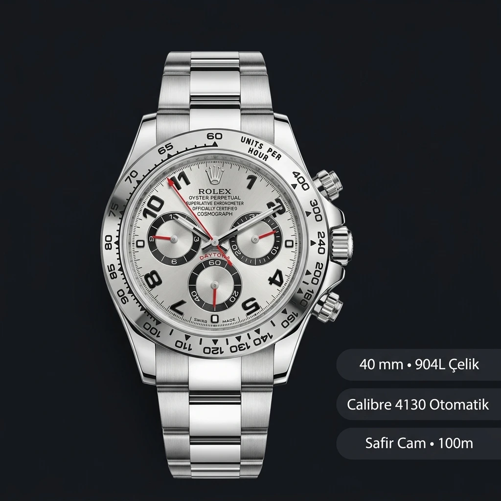 Rolex Daytona 116500LN Gri 4130 Cosmograph Cerachrom Super Clone ETA Saat