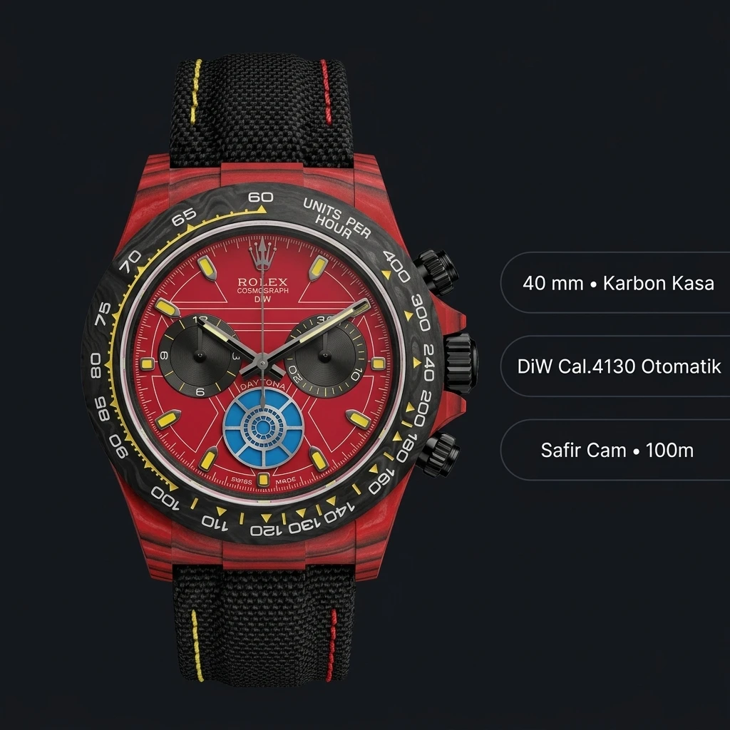 Rolex Daytona 116500LN Kırmızı 4130 Super Clone ETA Saat