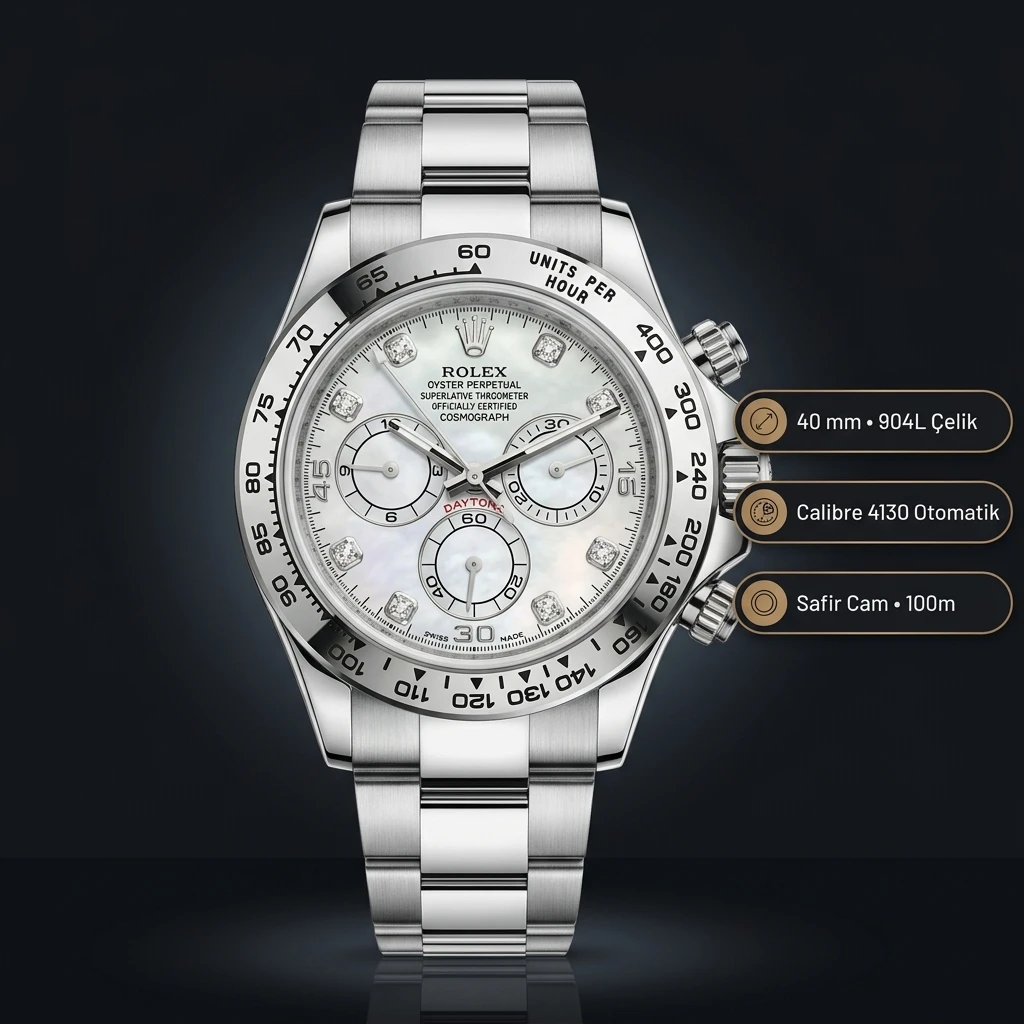 Rolex Daytona 116500LN Sedef 4130 Super Clone ETA Saat