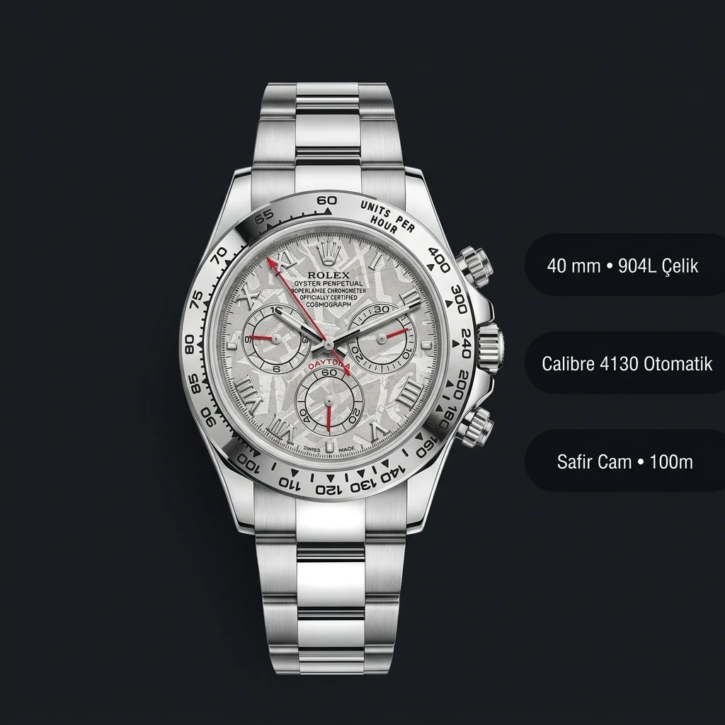 Rolex Daytona 116500LN Siyah 4130 Cerachrom Super Clone ETA Saat