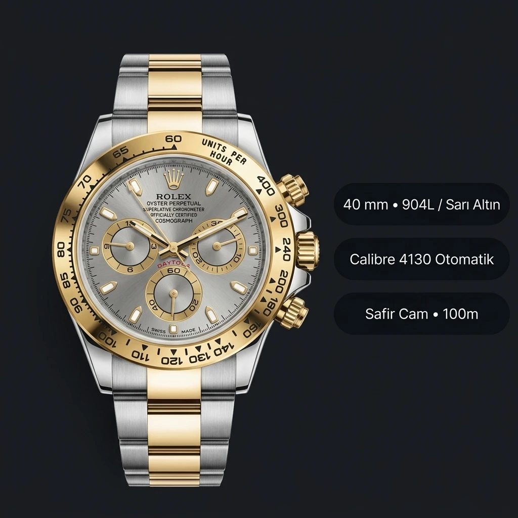 Rolex Daytona 116503 Two-Tone Gri 4130 Super Clone ETA Saat