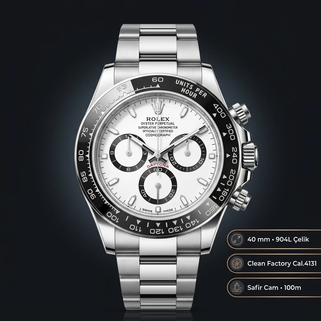 Rolex Daytona 126500LN Beyaz 4131 Super Clone ETA Saat