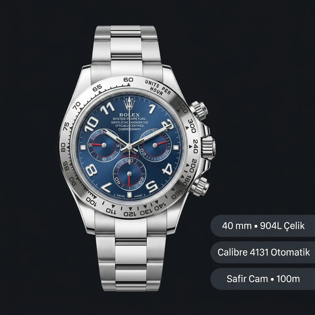 Rolex Daytona 126500LN Mavi 4131 Cosmograph Super Clone ETA Saat