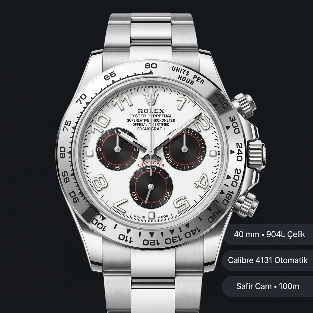 Rolex Daytona 126500LN Siyah 4131 Cosmograph Super Clone ETA Saat