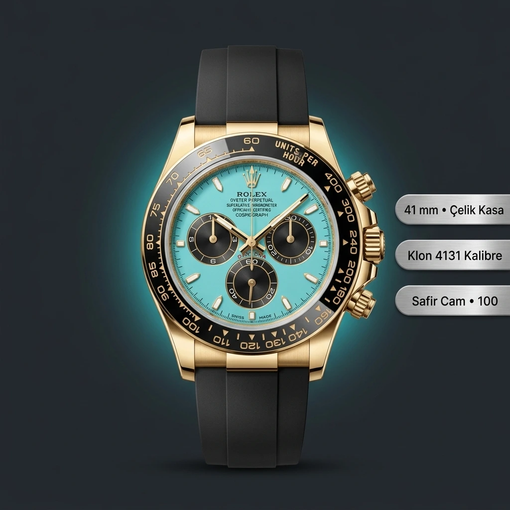 Rolex Daytona 126518LN Turkuaz Tiffany Kadran 4131 Super Clone ETA Saat