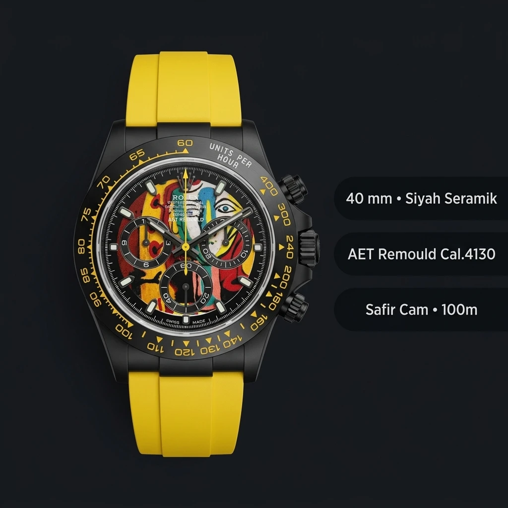 Rolex Daytona ACT REGULATED Picasso Seramik 4130 Super Clone ETA Saat