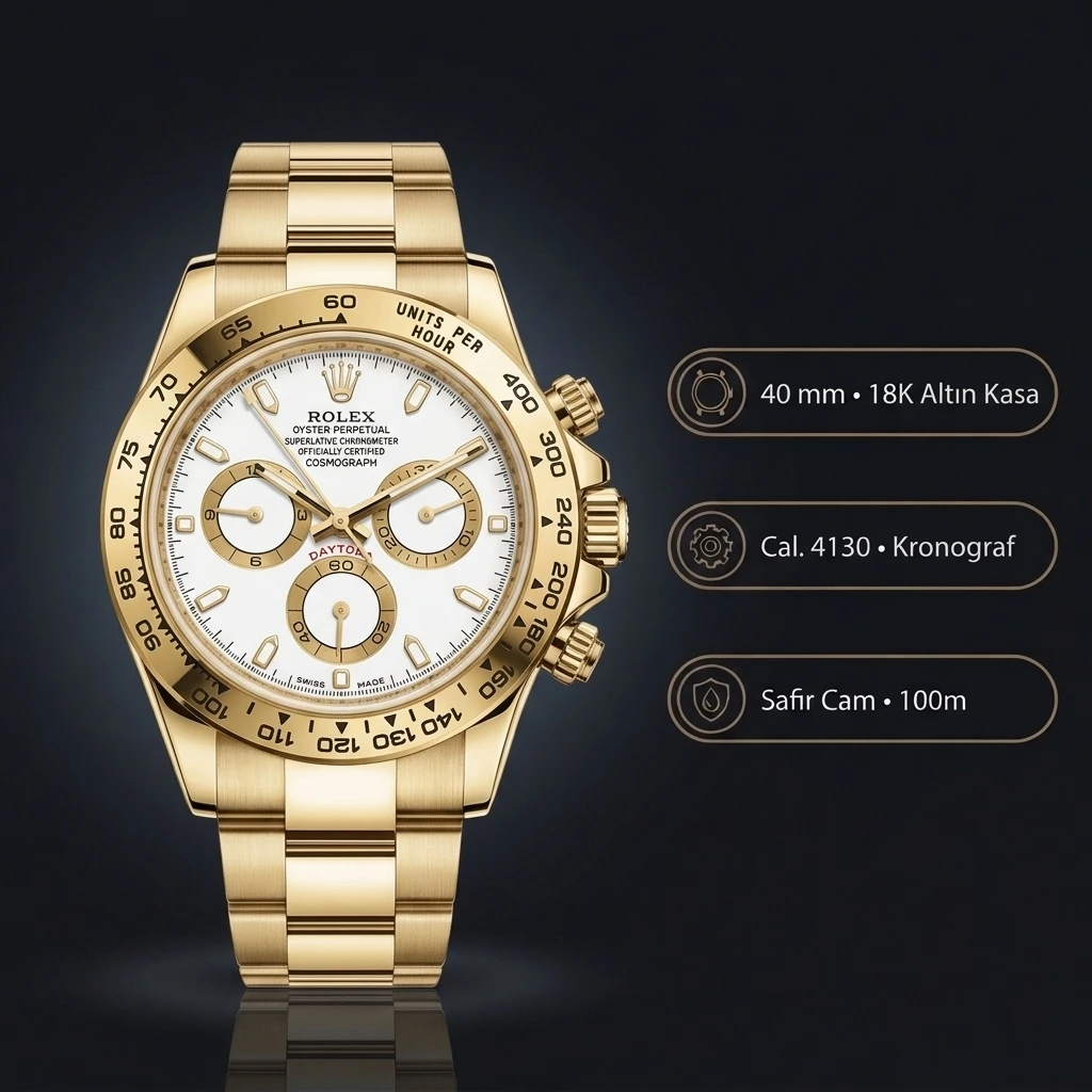 Rolex Daytona Beyaz Cosmograph Super Clone ETA Saat