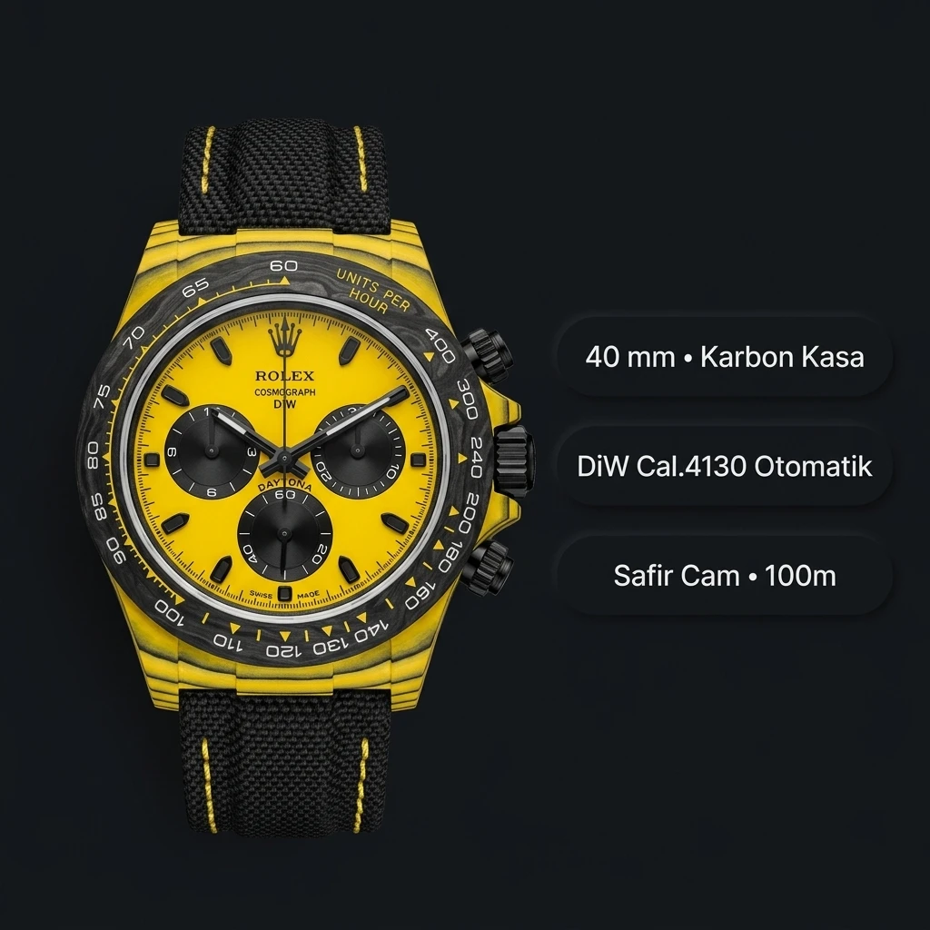 Rolex Daytona DiW Bumblebee 4130 Super Clone ETA Saat
