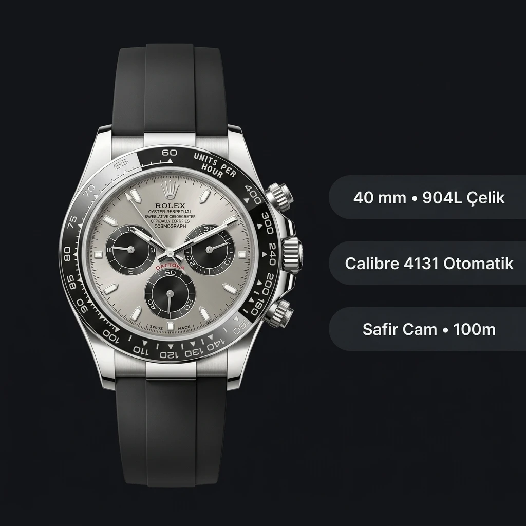 Rolex Daytona Ghost 126519LN Oysterflex 4131 Super Clone ETA Saat