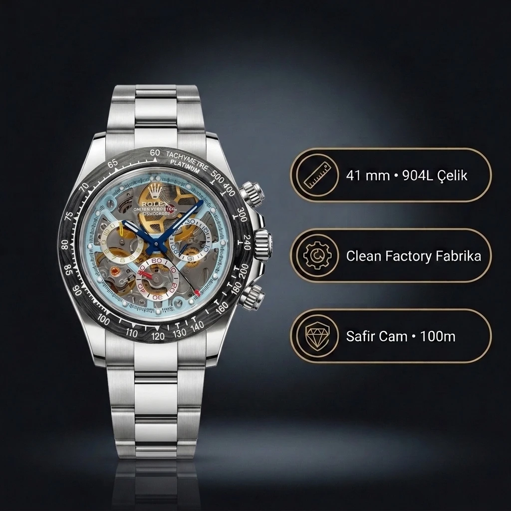 Rolex Daytona Iskelet Super Clone ETA Saat