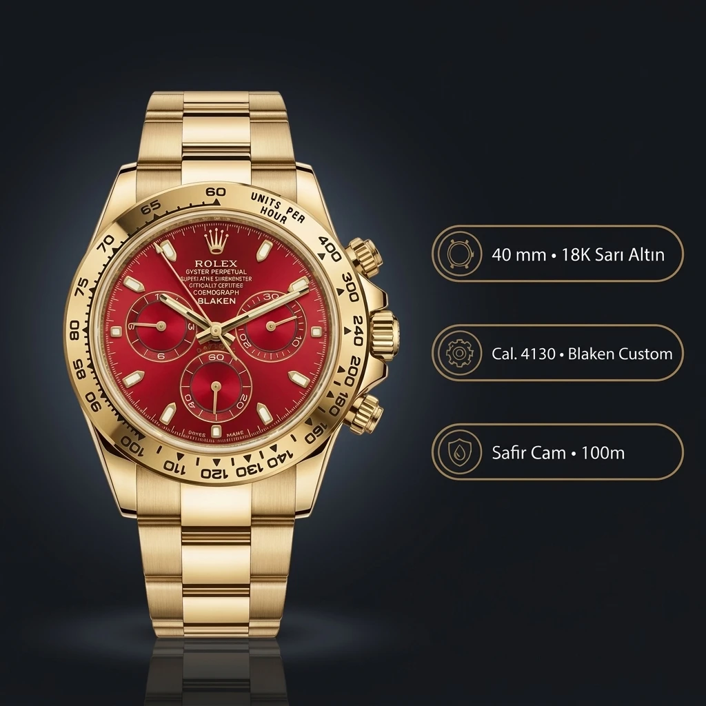 Rolex Daytona Kırmızı Cosmograph Super Clone ETA Saat