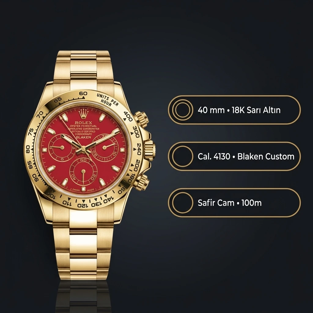 Rolex Daytona Kırmızı Super Clone ETA Saat