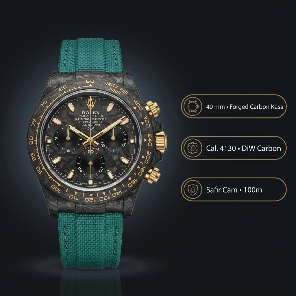 Rolex Daytona Siyah Leather Super Clone ETA Saat
