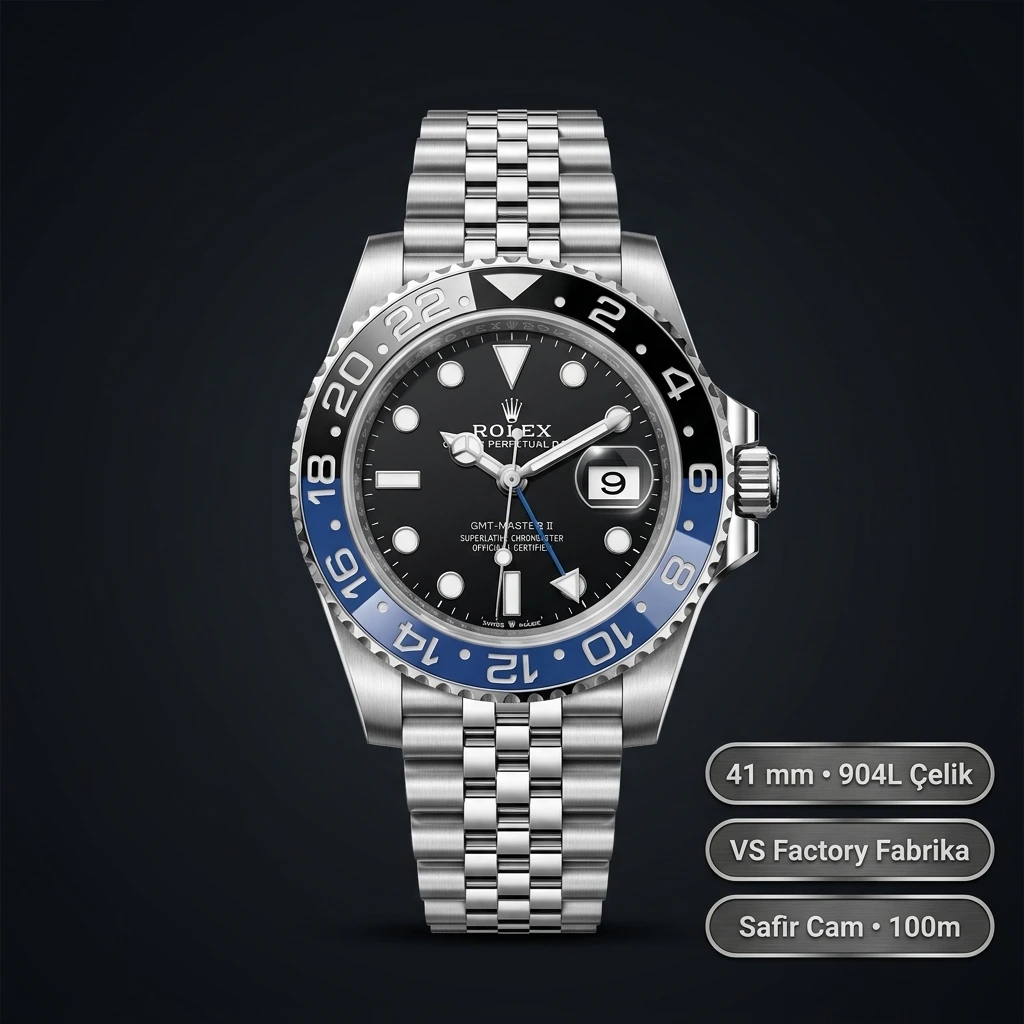 Rolex GMT-Master II 126710BLNR Batgirl Vsf Factory Jubilee Super Clone ETA Saat