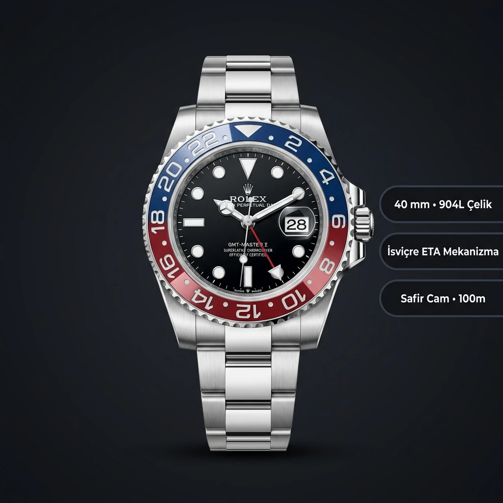 Rolex GMT-Master II 126710BLRO Pepsi Oyster Super Clone ETA Saat
