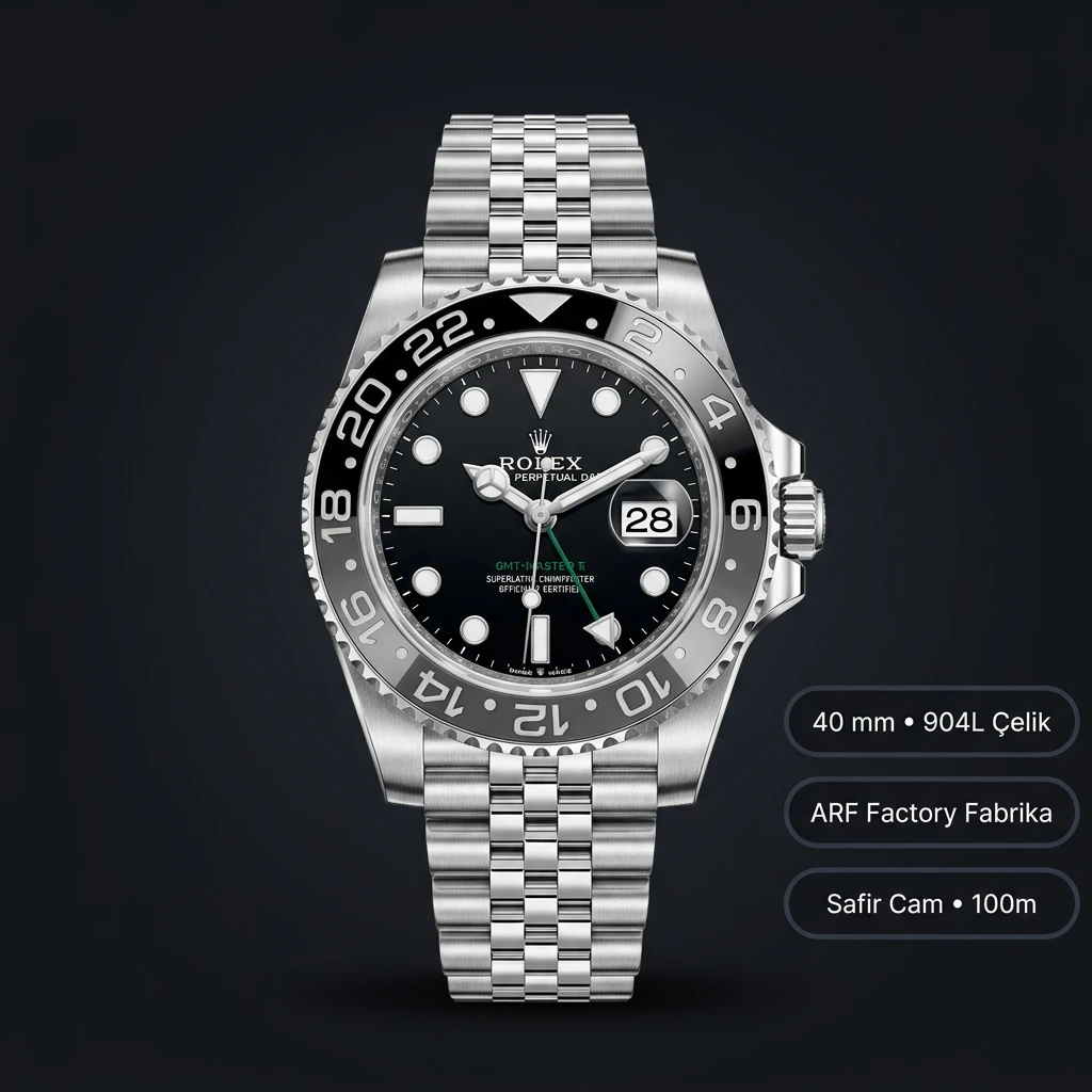 Rolex GMT-Master II 126710GRNR Bruce Wayne Jubilee Super Clone ETA Saat
