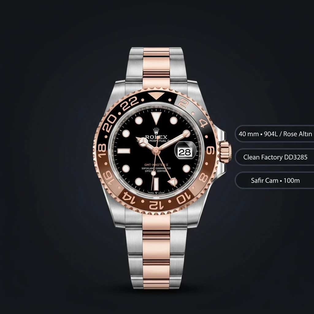Rolex GMT-Master II 126711CHNR Root Beer Oyster Super Clone ETA Saat