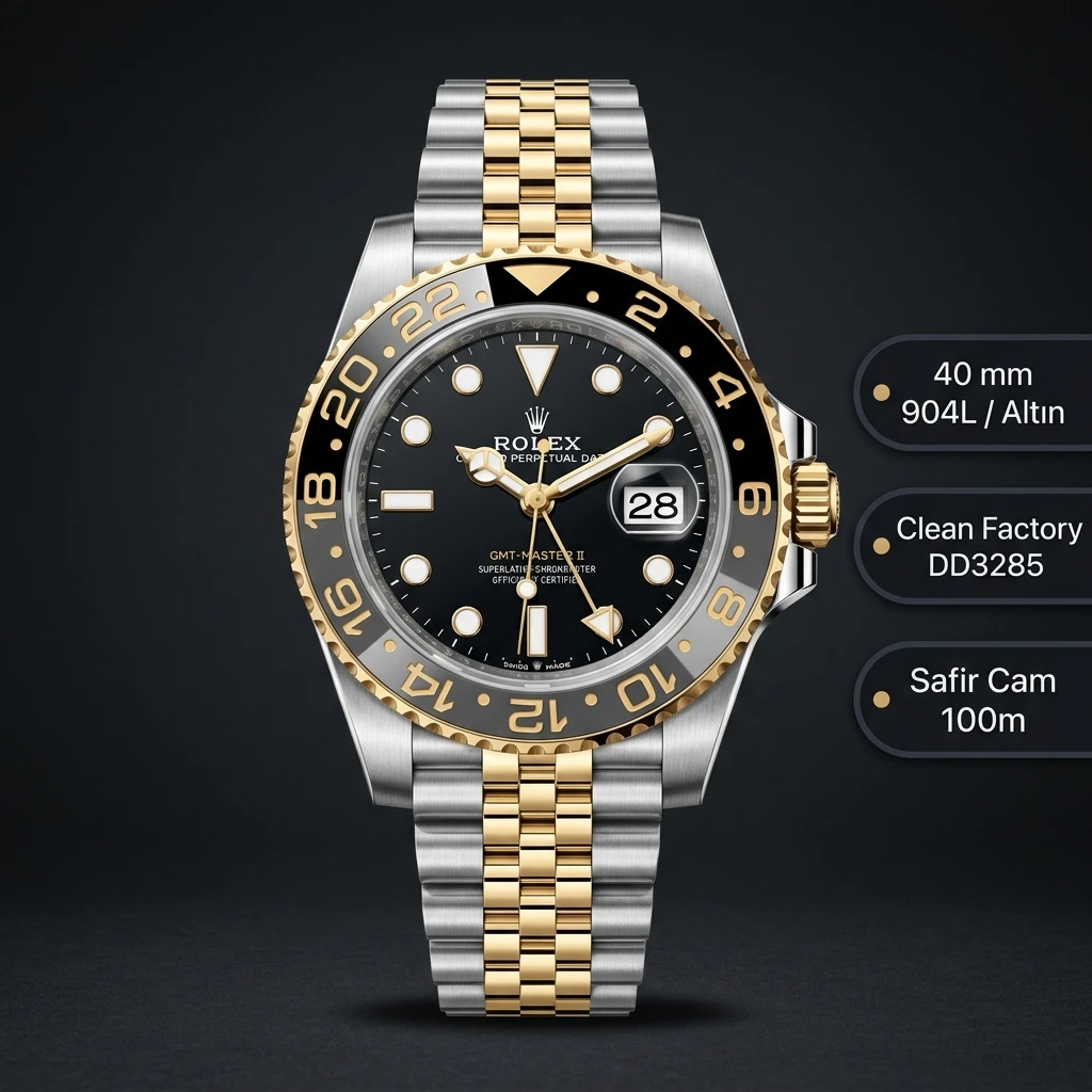 Rolex GMT-Master II 126718GRNR Zombie Clean factory 40mm Jubilee Super Clone ETA Saat