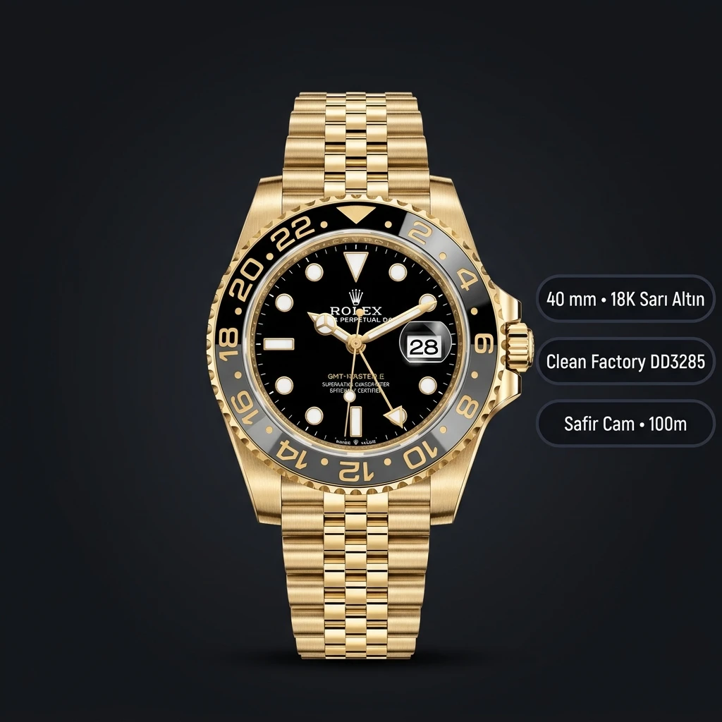 Rolex GMT-Master II 126718GRNR Zombie Jubilee Super Clone ETA Saat