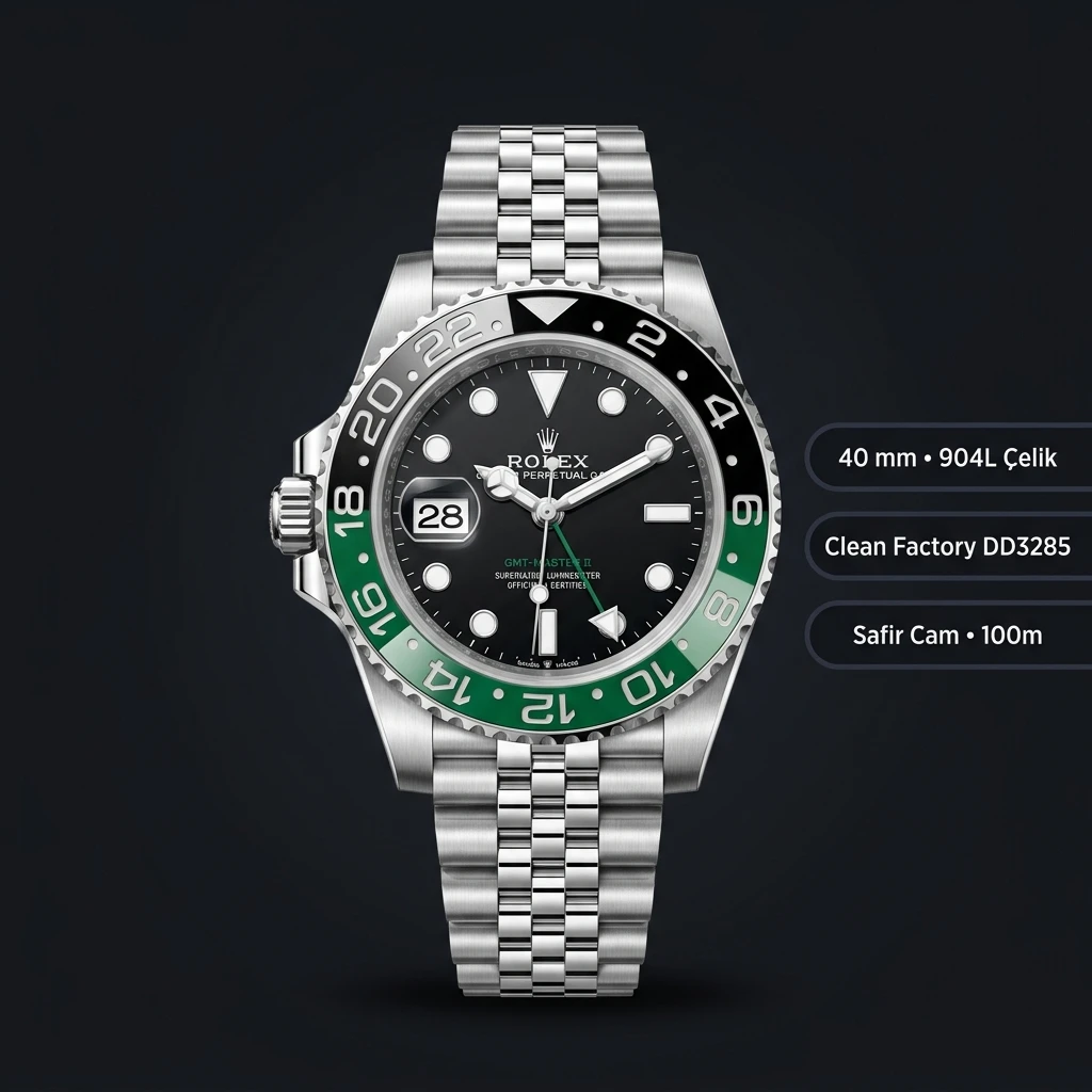 Rolex GMT-Master II 126720VTNR Sprite 40mm Jubilee Super Clone ETA Saat