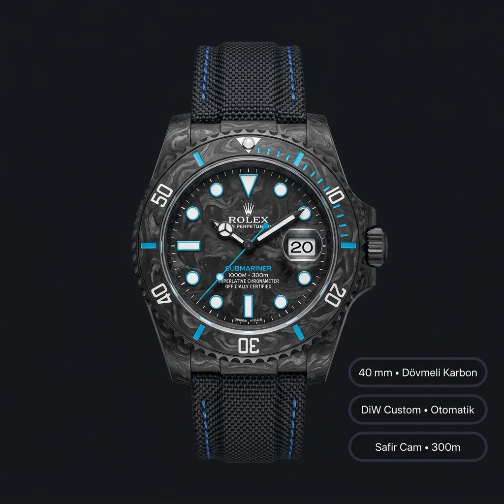Rolex GMT-Master II Karbon Kasa Mavi Kadran Kordon Super Clone ETA Saat