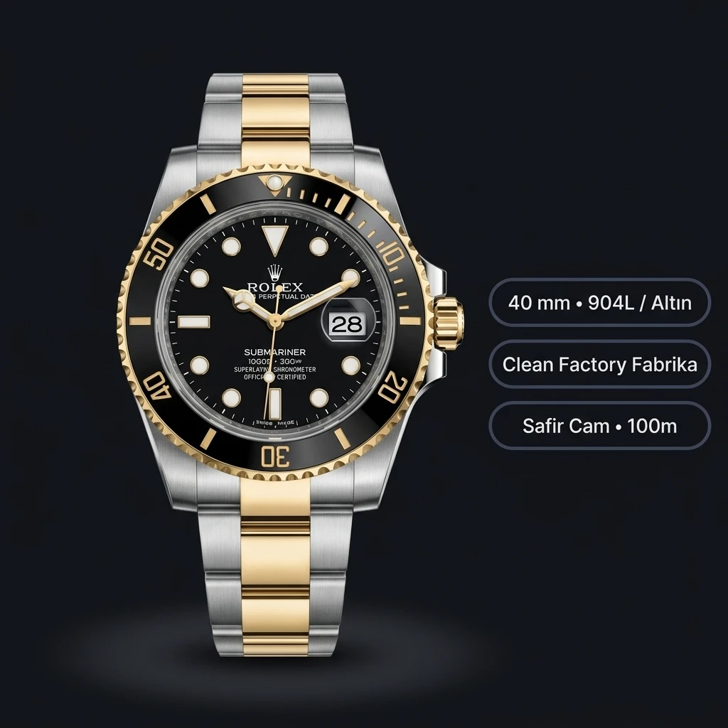 Rolex Submariner 116613LN 40 mm Two-Tone Super Clone ETA Saat