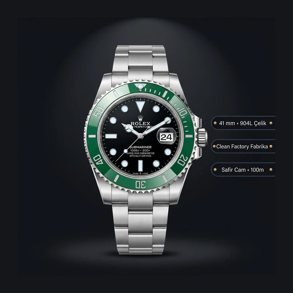 Rolex Submariner Starbucks 126610LV 41 mm 40mm Seri Super Clone ETA Saat