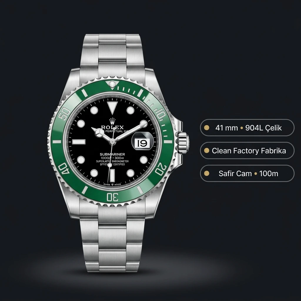 Rolex Submariner Starbucks 126610LV 41 mm Super Clone ETA Saat