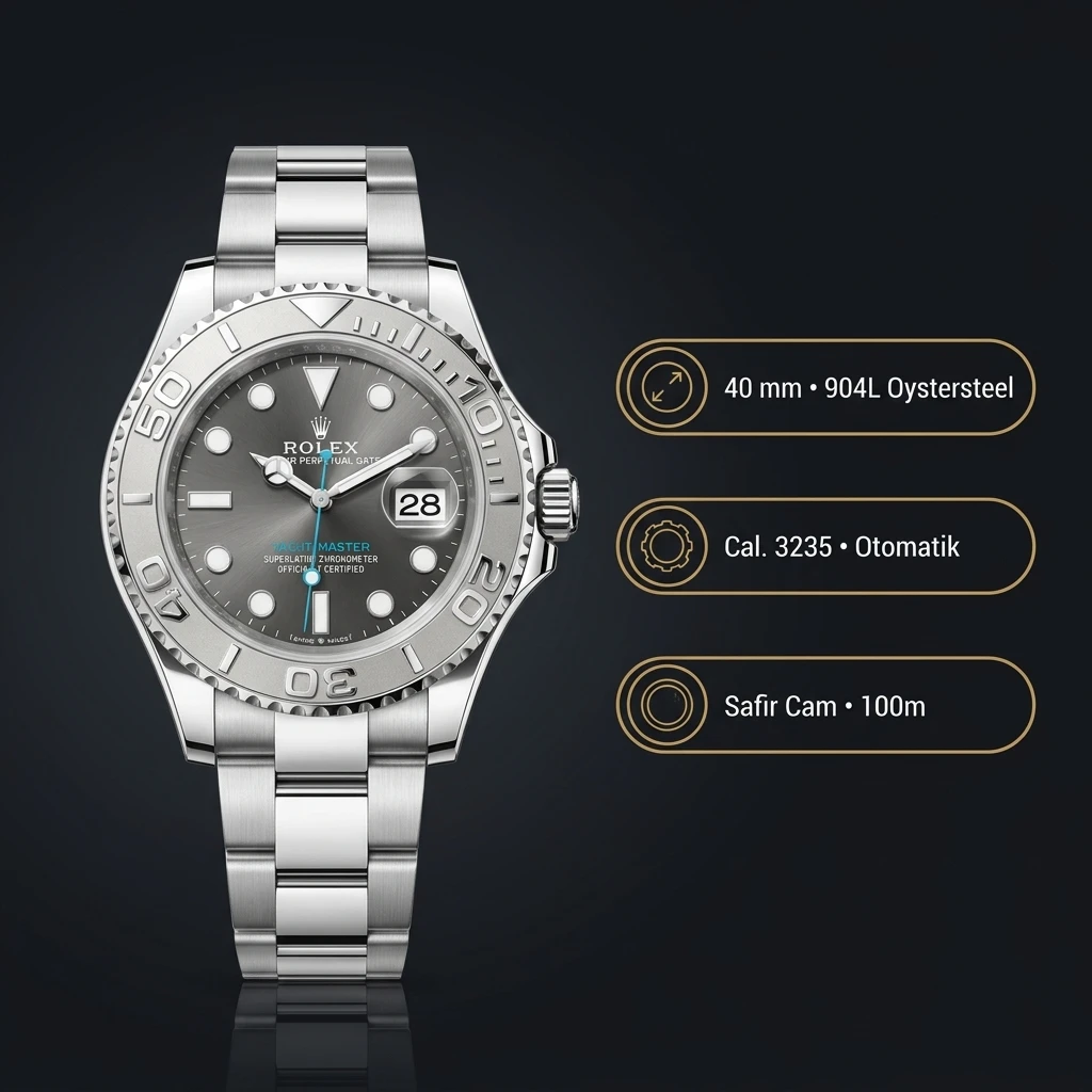 Rolex Yacht-Master Gri Super Clone ETA Saat