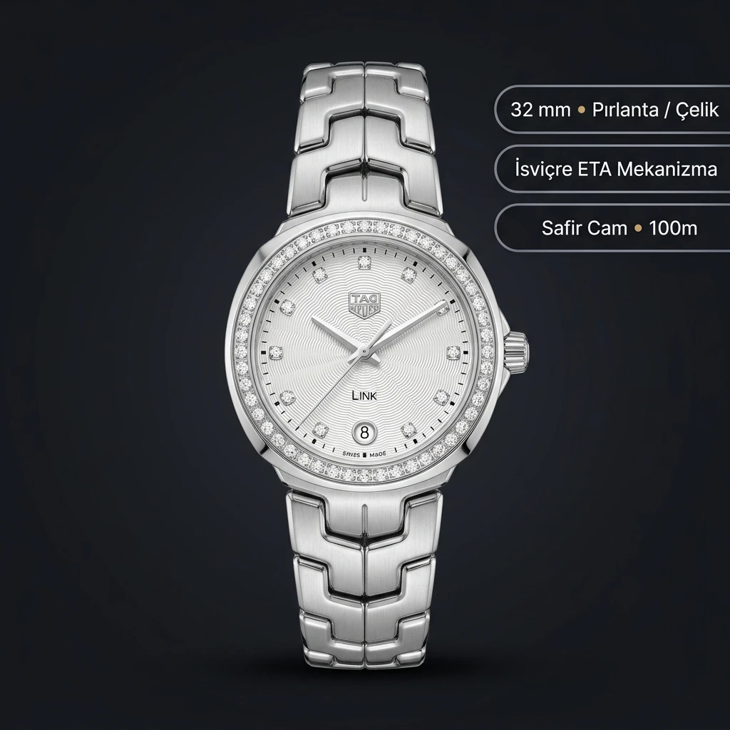 TAG Heuer Aquaracer Beyaz Kadran Çelik Lady Parlak Super Clone ETA Saat