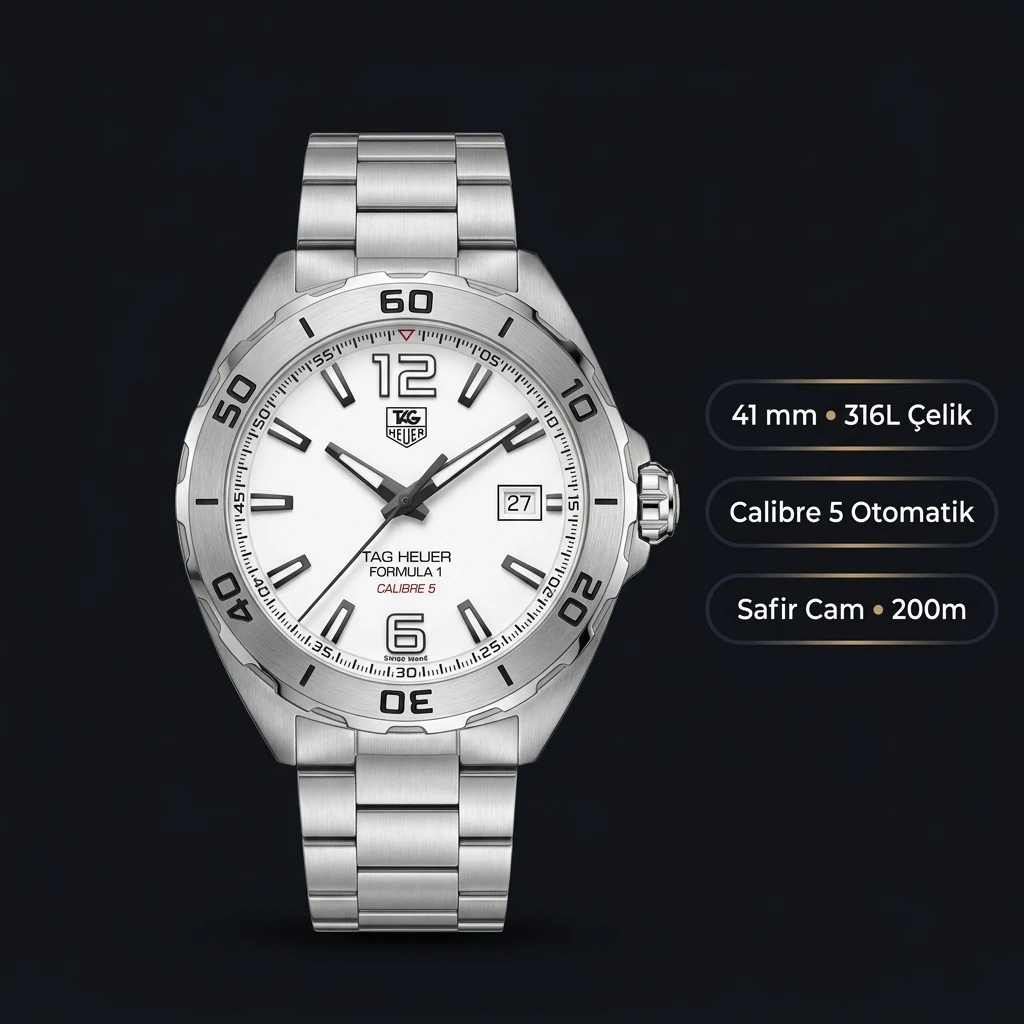 TAG Heuer Aquaracer Beyaz Kadran Çelik Super Clone ETA Saat