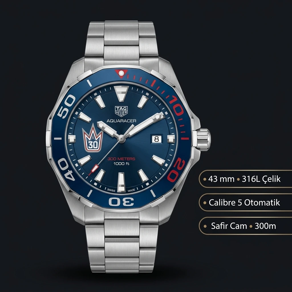 TAG Heuer Aquaracer Mavi Kadran Pepsi Bezel Çelik Super Clone ETA Saat