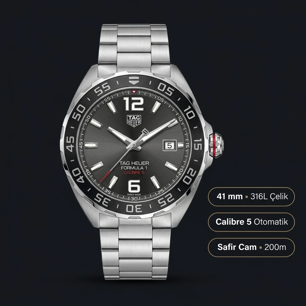 TAG Heuer Aquaracer Siyah Kadran Çelik Parlak Super Clone ETA Saat