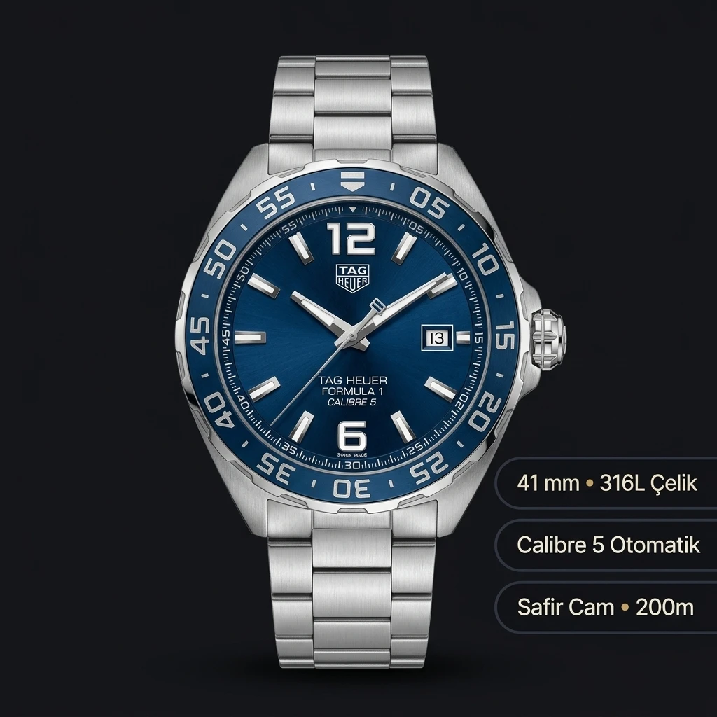 TAG Heuer Formula 1 Mavi Kadran Çelik Super Clone ETA Saat