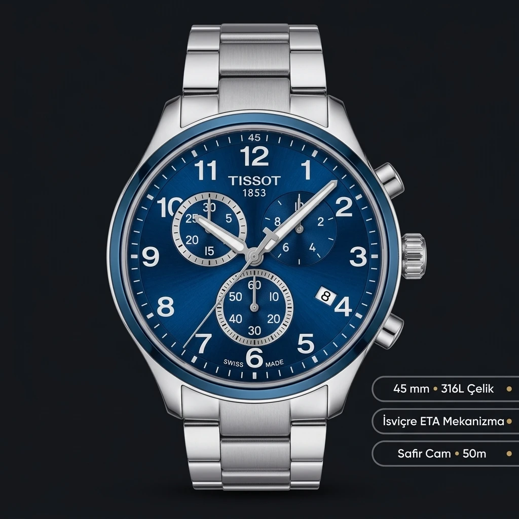 Tissot Chrono Xl Mavi Chronograph Çelik Eta Saat