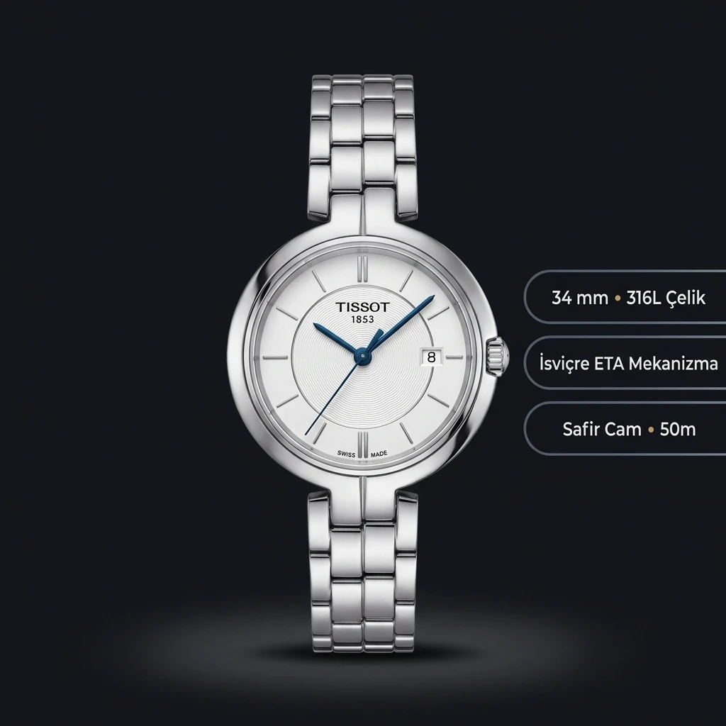 Tissot Lady Beyaz Kadran Çelik Bileklik Eta Saat
