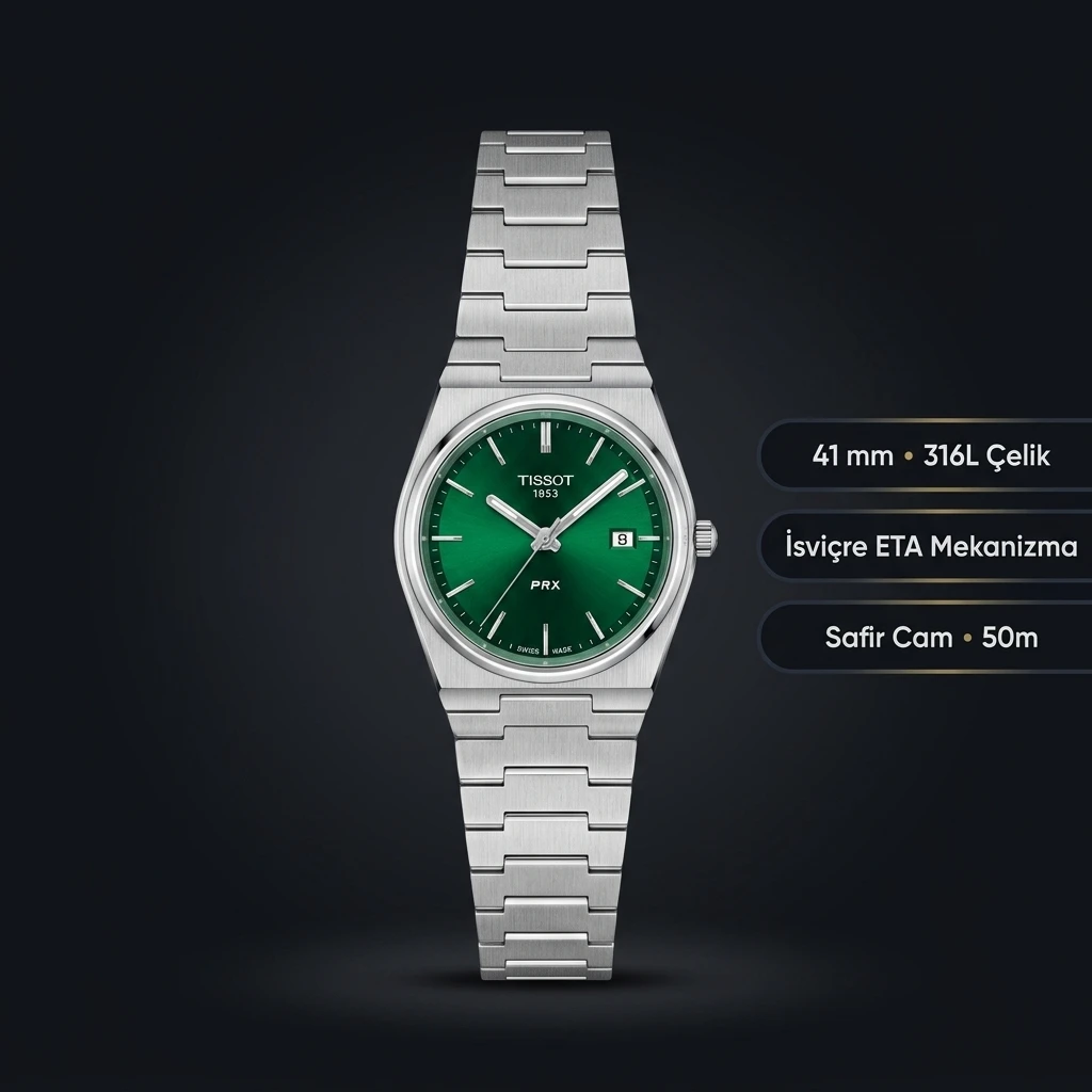 Tissot PRX Yeşil Kadran Çelik Eta Saat