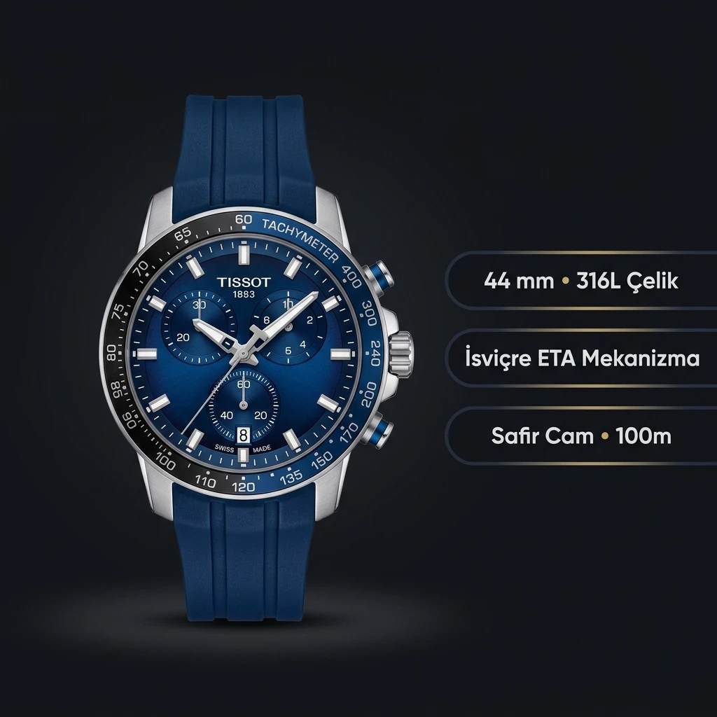Tissot Supersport Mavi Chronograph Eta Saat